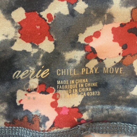 Aerie Chill Play Move Active Leggings Medium Blue Pink Floral Bloomcore - Picture 7 of 8